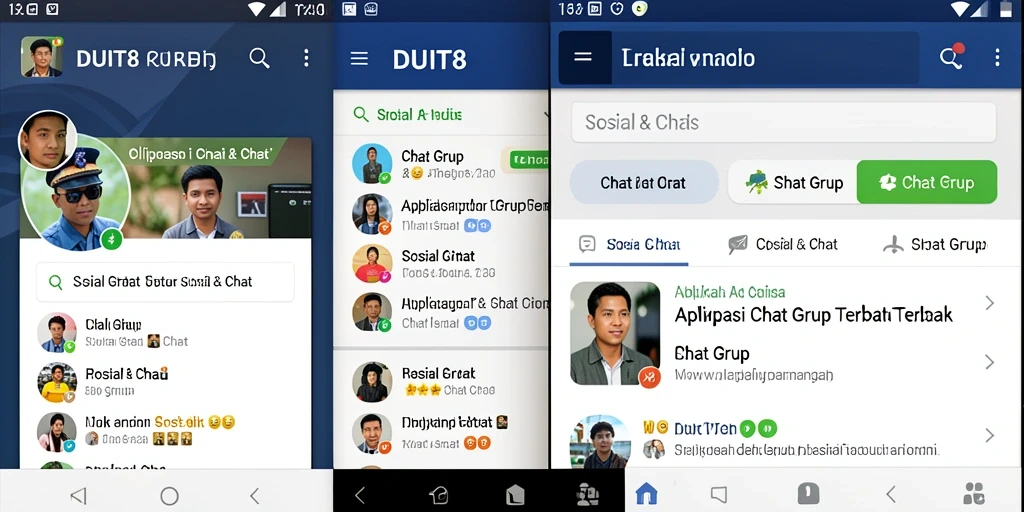 Antarmuka DUIT8 yang menarik untuk chatting grup.