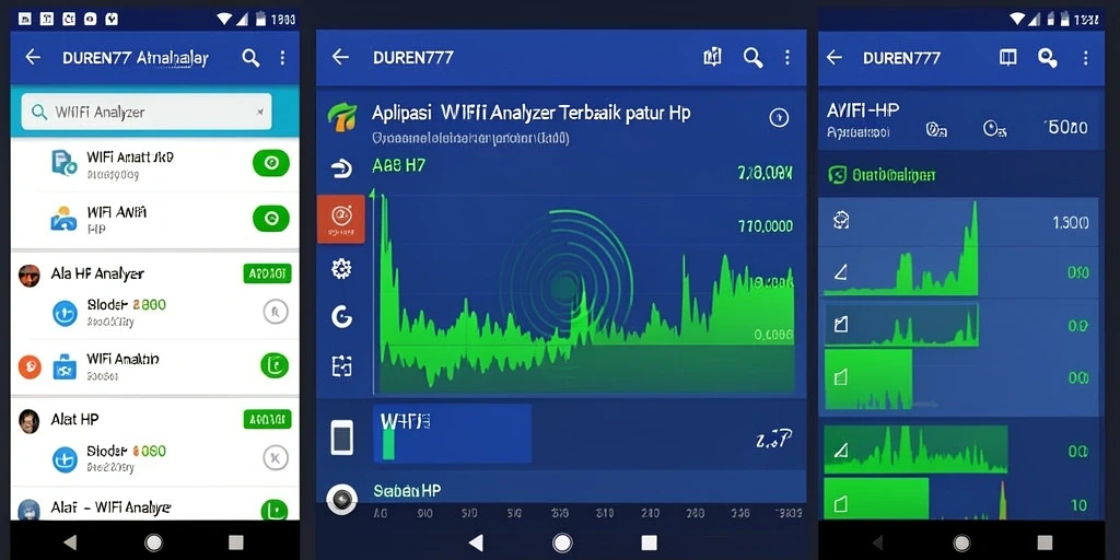 Tampilan antarmuka aplikasi DUREN777 yang intuitif untuk analisis WiFi.