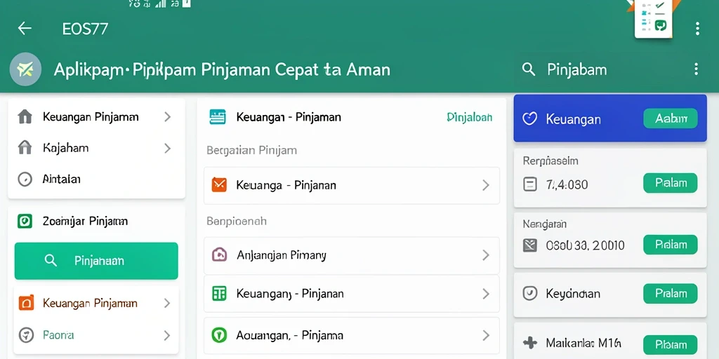 Tampilan antarmuka EOS77 yang sederhana dan efektif untuk pengajuan pinjaman.
