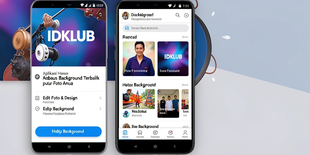 Tampilan antarmuka utama IDKLUB dengan fungsi hapus background yang intuitif.