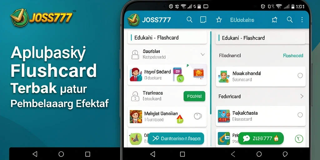 Antarmuka JOSS777 yang intuitif dan menarik untuk aplikasi Flashcard.