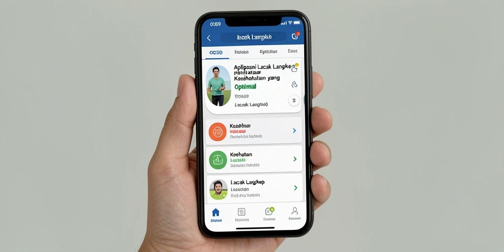 Tampilan antarmuka OCE69 menampilkan grafik langkah dan kemajuan pengguna.