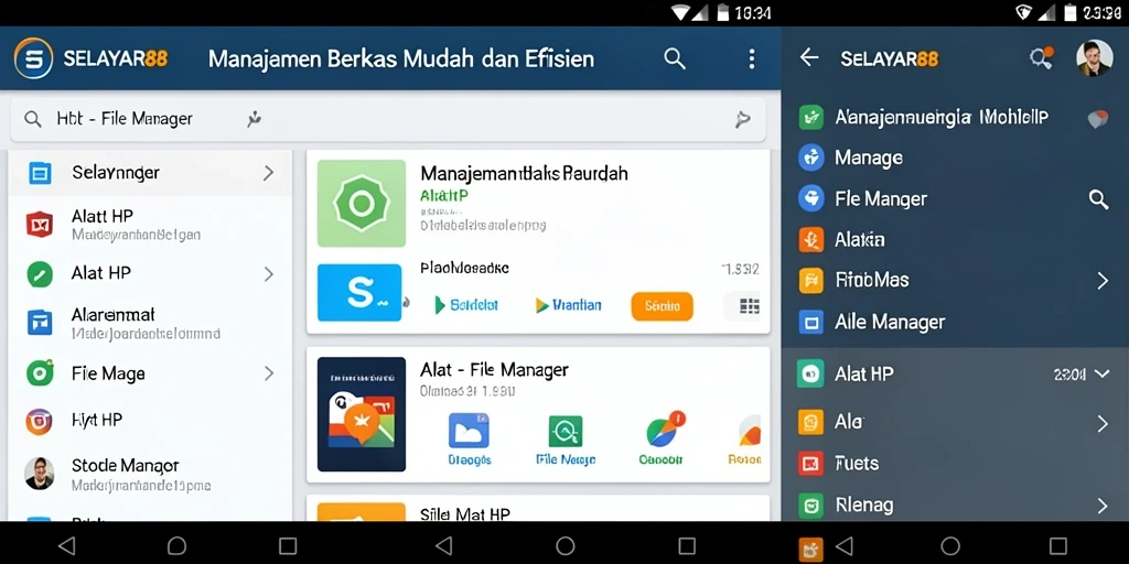 Tampilan antarmuka utama SELAYAR88 sebagai aplikasi File Manager yang intuitif.