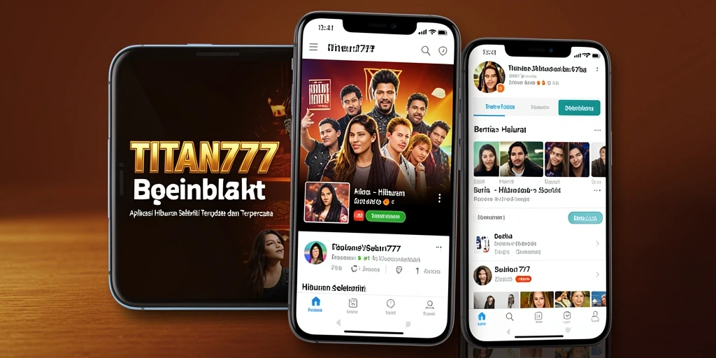 Antarmuka modern TITAN777 menampilkan berita hiburan selebriti dengan menarik.