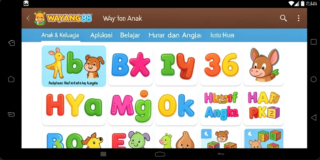 Tampilan antarmuka aplikasi WAYANG88 yang menarik dan edukatif.