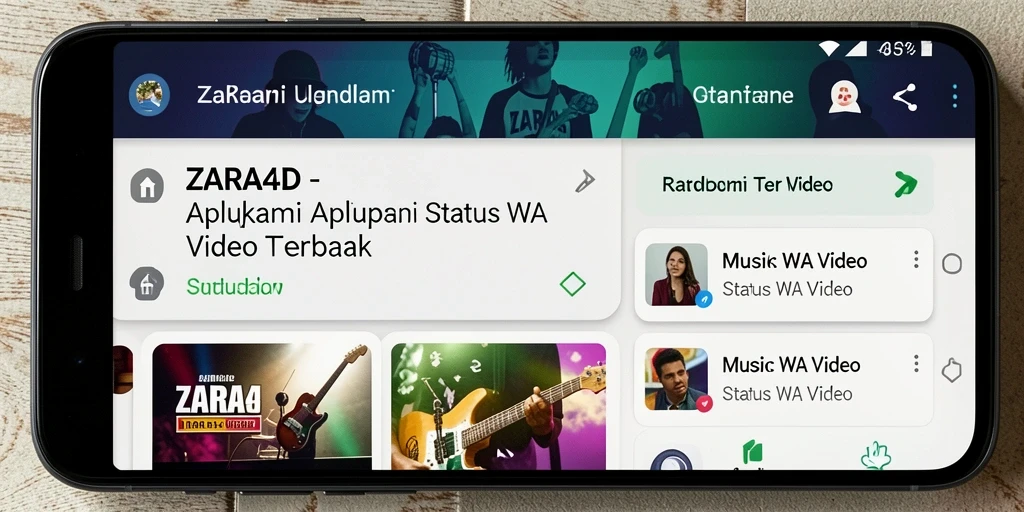 Tampilan antarmuka aplikasi ZARA4D untuk Status WA Video.