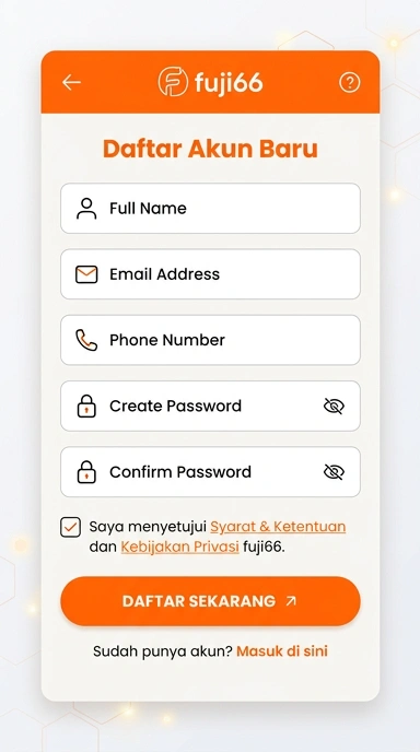 Cara Registrasi Akun Baru di fuji66
